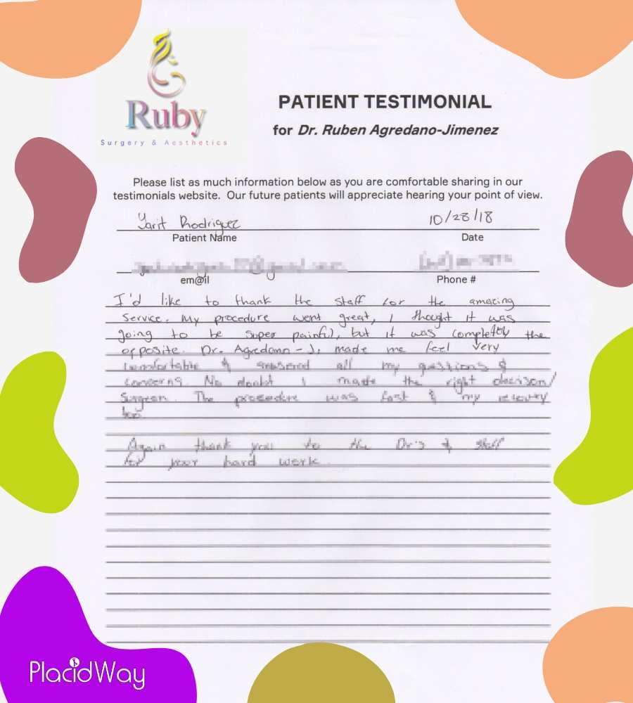 Patient Yarit Rodriguez at Ruby® Surgery & Aesthetics, Guadalajara, Mexico